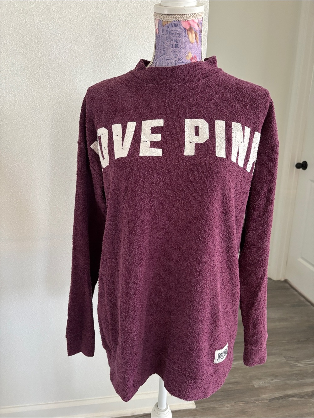 PINK Victoria's Secret Plush Crewneck Sweatshirt - Plum